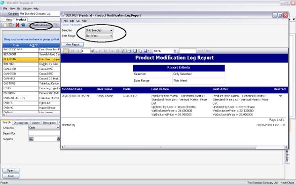 Product Modifications Log Report Features Fulfilment Crowd